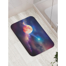 Cosmic Scene with Planets Bath Mat