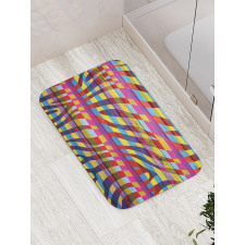 Vibrant Curvy Lines Bath Mat