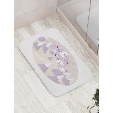 Red Crowned Cranes Flying Bath Mat