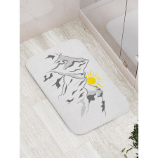 Sun Rising Behind Hills Bath Mat