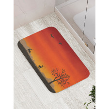 Tree and Animals Landscape Bath Mat