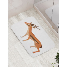 Cartoon Animal on Plain Bath Mat