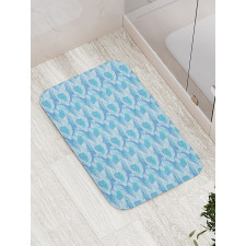 Dolphins Abstract Rounds Bath Mat