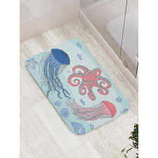 Cartoon Undersea Animal Bath Mat