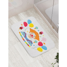 Happy Man in Colorful Costume Bath Mat