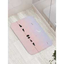 Pastel Tone Sky Moon Bath Mat