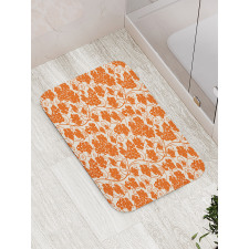 Monochrome Grape Leaves Art Bath Mat