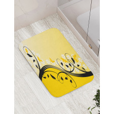 Butterfly Grape Leaves Art Bath Mat