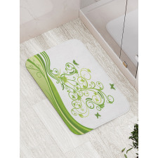 Colorful Botanical Leaves Bath Mat