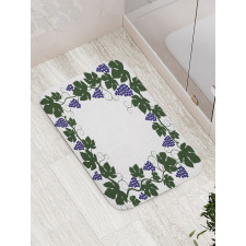 Grape Leaves Frame Graphic Bath Mat