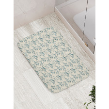 Hand Drawn Botany Motifs Bath Mat