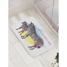 Zebras on Splashes Art Bath Mat