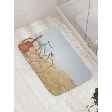 Old Vintage Guitar Beach Bath Mat