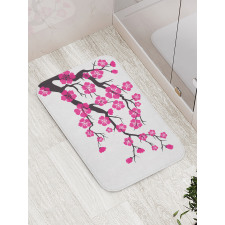 Floral Sakura Tree Bath Mat