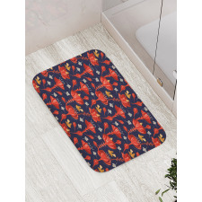 Blooming Flowers and Birds Bath Mat