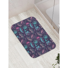 Floral Outline Drawings Bath Mat