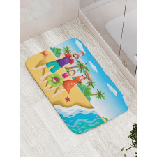 Happy Family on the Beach Bath Mat