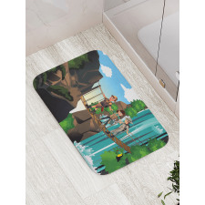 3 Youngsters Exploring Bath Mat