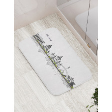 Kiev Skyline Reflection Art Bath Mat