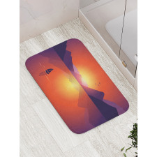 Lonely Sailboat at Sunset Bath Mat