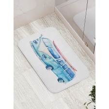 Watercolor Happy Surf Van Bath Mat