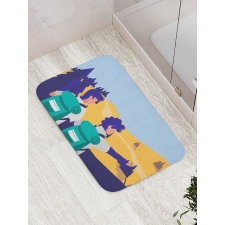 Adventurous Men in Hiking Bath Mat