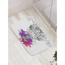 Sketch Retro Aircraft Bath Mat