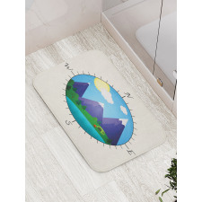 Adventurous Compass Design Bath Mat