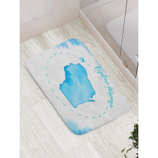 Explore Wisconsin Map Design Bath Mat