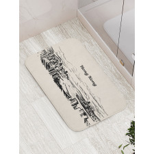 Hong Kong Skyline Wording Bath Mat