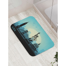 USA Skyscrapers City Skyline Bath Mat