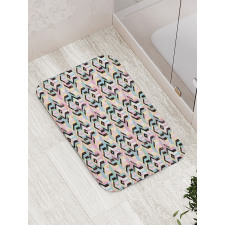 Grunge Style Bold Stripes Bath Mat