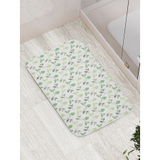 Tea Leaves Faded Colors Bath Mat