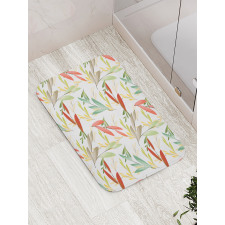 Abstract Modern Leaves Bath Mat