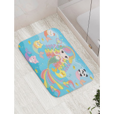 Funky Underwater Characters Bath Mat