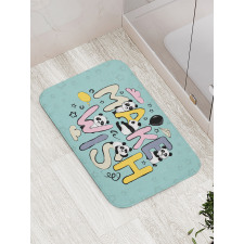 Whimsical Calligraphic Design Bath Mat