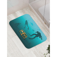 Divers and Sunken Ship Bath Mat