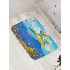 Undersea and an Island Bath Mat