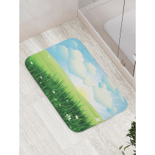 Sun and Clouds Bath Mat