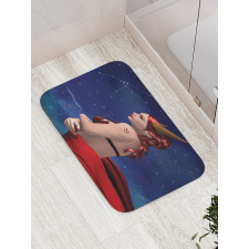 Taurus Girl Horns Sign Bath Mat