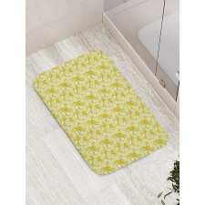 Retro Summer Flowers Bath Mat