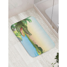 Palms Crocodiles Humor Bath Mat