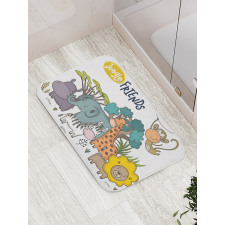 Cartoon Jungle Friends Fauna Bath Mat