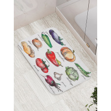 Sketchy Hand Drawn Items Bath Mat