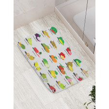 Calligraphic Food Items Bath Mat