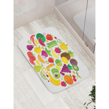 Fruits and Veggies Design Bath Mat