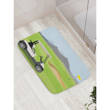 Car Field Flag Bath Mat