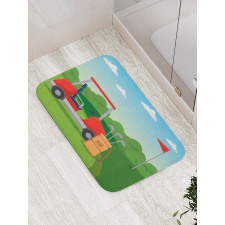 Club Car and Flag Bath Mat