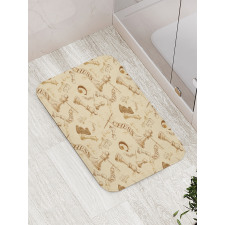 Retro Chess Game Pieces Bath Mat