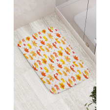 Fallen Maple Leaves Pattern Bath Mat